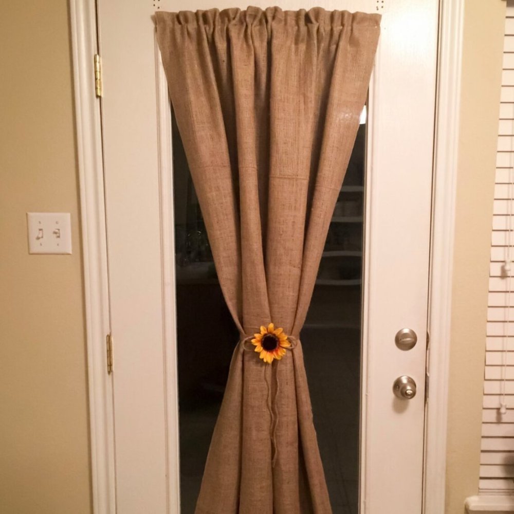 Burlap Panel Curtains Valance 40" width - 68" length